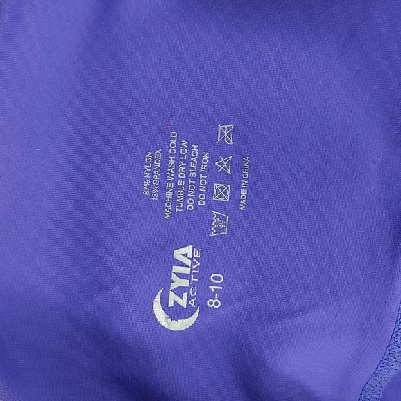 Zyia Active Purple Casual Workout Active Capri Length Leggings Size 8-10 - Picture 4 of 9